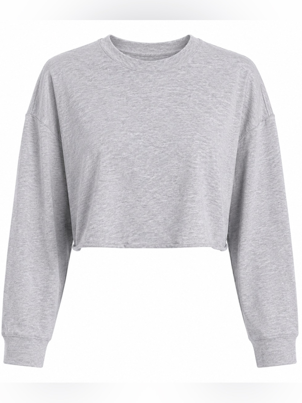 Aritzia TNA Light Gray Long-Sleeve Cropped Tee